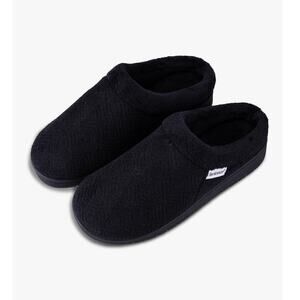 Isotoner Indoor Microterry Gemma Clog Slippers Memory Foam Comfort Black 6.5/7